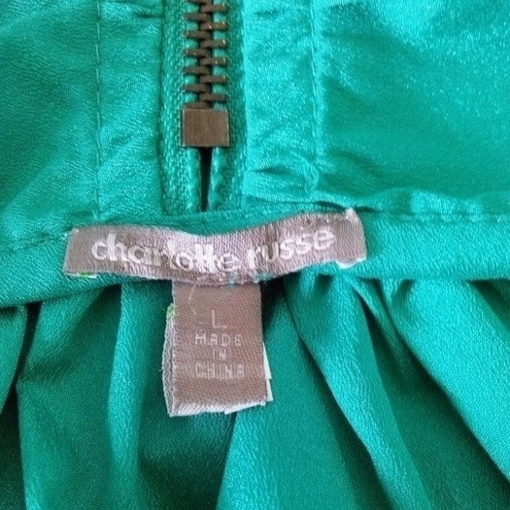 Aqua Green Racerback Ruffled Tank Top Spring L - Picture 5 of 5